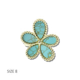 113199, 14K GOLD PLATED FLOWER BLOSSOM RING