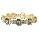 113200, EMERALD CUT CRYSTAL STRETCH BRACELET
