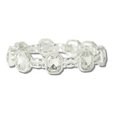 113200, EMERALD CUT CRYSTAL STRETCH BRACELET