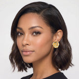 113201, ABSTRACT SWIRL ROSETTE STUD EARRINGS
