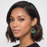 113202, CHRISTMAS GLITTER CHRISTMAS TREE DROP EARRINGS