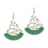 113202, CHRISTMAS GLITTER CHRISTMAS TREE DROP EARRINGS
