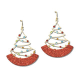 113202, CHRISTMAS GLITTER CHRISTMAS TREE DROP EARRINGS