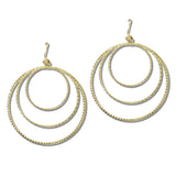113205, CONCENTRIC TRIPLE CIRCLE DROP EARRINGS
