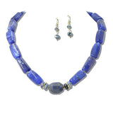 113205, MARBLED BARREL BEAD STATEMENT NECKLACE