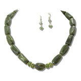 113205, MARBLED BARREL BEAD STATEMENT NECKLACE