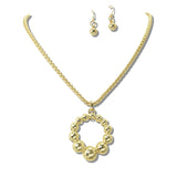 113209, GRADUATED SPHERE OPEN HOOP PENDANT NECKLACE