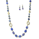 113212, HAMMERED RING AND MULTI BEADED LONG NECKLACE