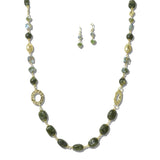 113212, HAMMERED RING AND MULTI BEADED LONG NECKLACE