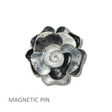 113216, ENAMEL FLOWER FABRIC SAFE MAGNETIC PIN