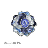 113216, ENAMEL FLOWER FABRIC SAFE MAGNETIC PIN