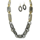113217, BOLD GEOMETRIC LINK STATEMENT LONG NECKLACE