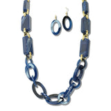 113217, BOLD GEOMETRIC LINK STATEMENT LONG NECKLACE