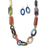 113217, BOLD GEOMETRIC LINK STATEMENT LONG NECKLACE