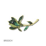 113218, ANTIQUE METALLIC CRYSTAL FLOWER STATEMENT BROOCH PIN