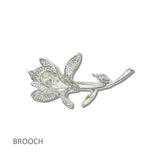 113218, ANTIQUE METALLIC CRYSTAL FLOWER STATEMENT BROOCH PIN