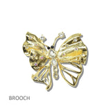 113219, METALLIC CRYSTAL BUTTERFLY OPENWORK BROOCH PIN