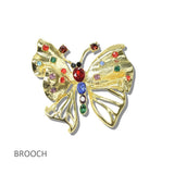 113219, METALLIC CRYSTAL BUTTERFLY OPENWORK BROOCH PIN