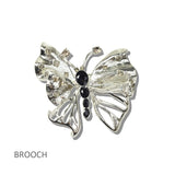 113219, METALLIC CRYSTAL BUTTERFLY OPENWORK BROOCH PIN