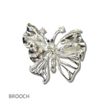 113219, METALLIC CRYSTAL BUTTERFLY OPENWORK BROOCH PIN