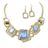 113221, ABSTRACT GEOMETRIC COLLAR STATEMENT NECKLACE
