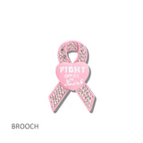 113228, ENAMEL RIBBON FIGHT LIKE A GIRL HEART BROOCH PIN