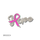 113230, HOPE SCRIPT AWARENESS PINK RIBBON BROOCH PIN