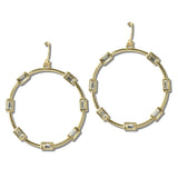 113236, BAGUETTE CRYSTAL OPEN HOOP DROP EARRINGS