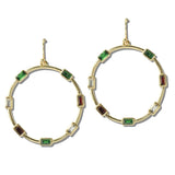 113236, BAGUETTE CRYSTAL OPEN HOOP DROP EARRINGS