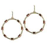 113236, BAGUETTE CRYSTAL OPEN HOOP DROP EARRINGS