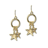 113237, DOUBLE LAYERED STAR HOOP DROP EARRINGS