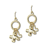 113238, DOUBLE LAYERED CROSS HOOP DROP EARRINGS