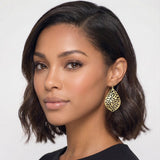 113242, CUTOUT SCULPTURAL TEARDROP DROP EARRINGS