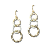 113244, GRADUATED INTERLOCKING HOOP DROP EARRINGS