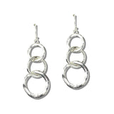 113244, GRADUATED INTERLOCKING HOOP DROP EARRINGS