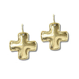 113245, HAMMERED CROSS DROP EARRINGS