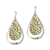 113248, HAMMERED TEARDROP HOOP DROP EARRINGS