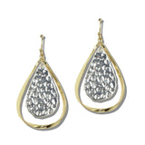 113248, HAMMERED TEARDROP HOOP DROP EARRINGS