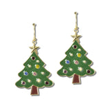 113250, CHRISTMAS ENAMEL CHRISTMAS TREE DROP EARRINGS