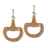 113253, FAUX LEATHER HERITAGE LINK DROP EARRINGS