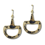 113253, FAUX LEATHER HERITAGE LINK DROP EARRINGS