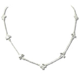 113255, HAMMERED CROSS STATION NECKLACE