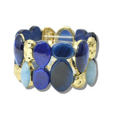 113281, HAMMERED TEXTURE OVAL RESIN STRETCH BRACELET
