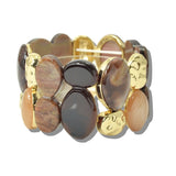 113281, HAMMERED TEXTURE OVAL RESIN STRETCH BRACELET