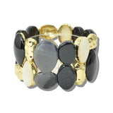 113281, HAMMERED TEXTURE OVAL RESIN STRETCH BRACELET