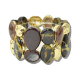 113281, HAMMERED TEXTURE OVAL RESIN STRETCH BRACELET