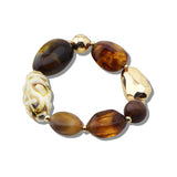 113285, MIXED TEXTURE RESIN PEBBLE STRETCH BRACELET