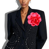 113286, OVERSIZED FABRIC FLOWER STATEMENT BROOCH AND HAIR CLIP