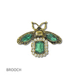 113291, VINTAGE BUMBLE BEE CRYSTAL BROOCH PIN