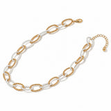 113325, TWO TONE TWISTED ROPE CHAIN NECKLACE